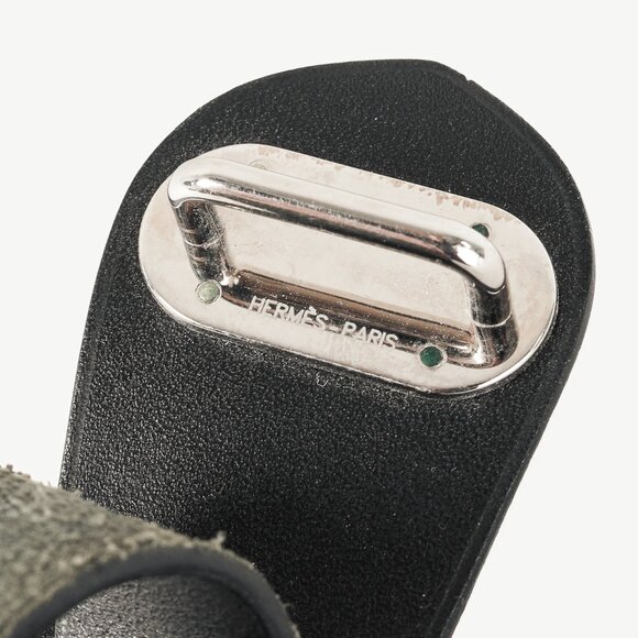 Hermes Black Leather Wide Wrap Bracelet - Picture 7 of 8